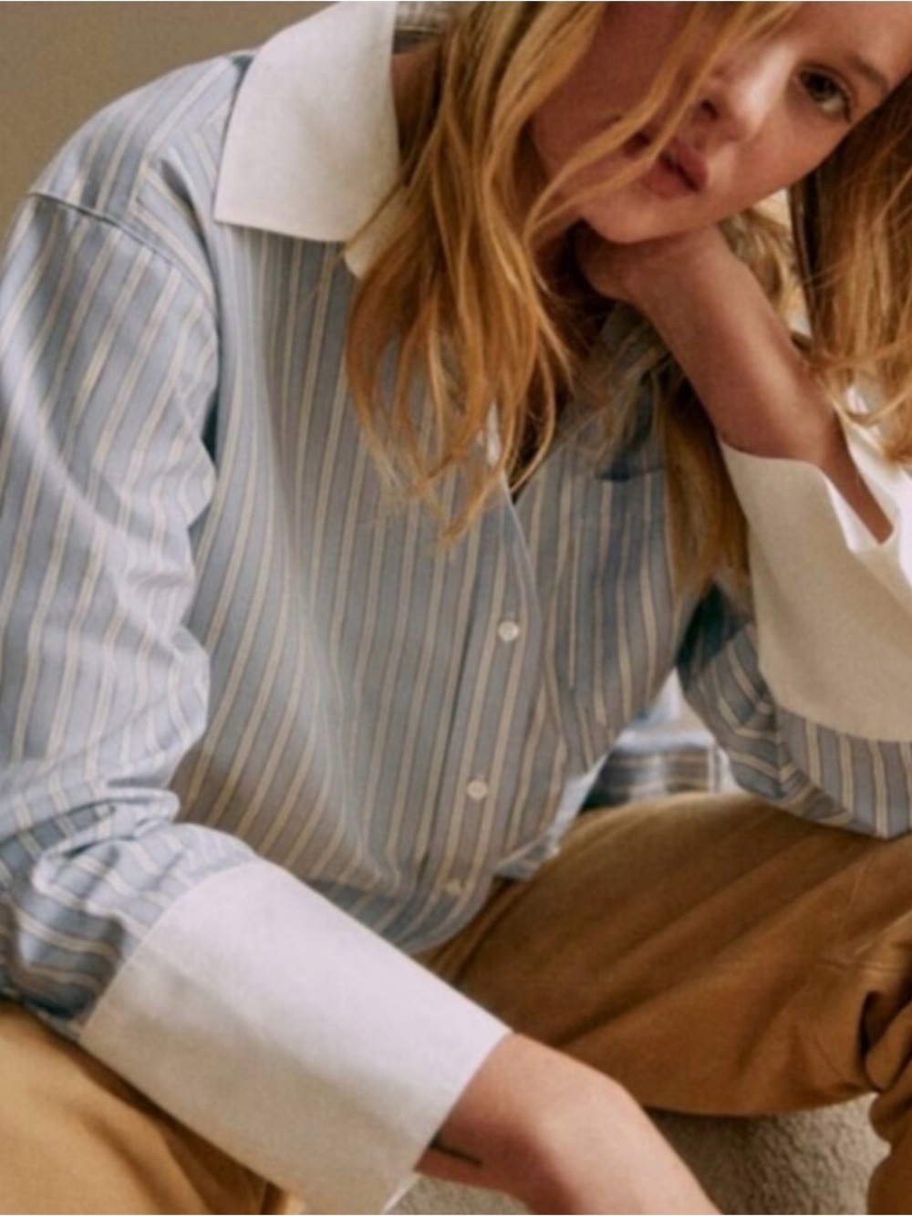 Sézane BILMA shirt in stripe blue size 34(us2)
